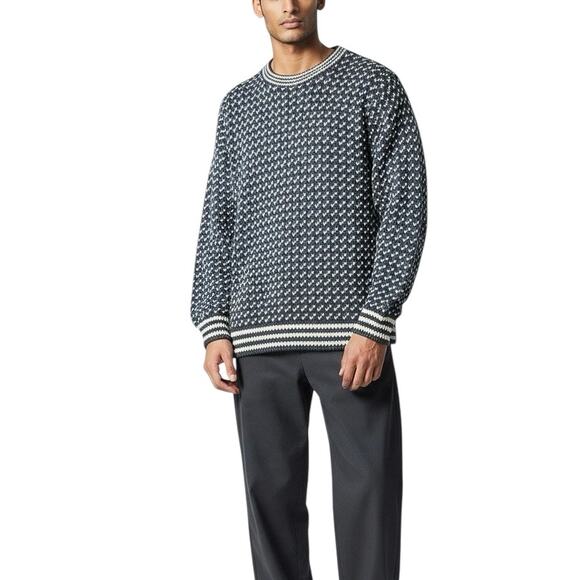 Vintage 90s LL Bean Chevron Lambswool Sweater - XL - Picture 1 of 5